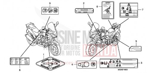 ETIQUETTE DE PRECAUTIONS CBF600SAA de 2010